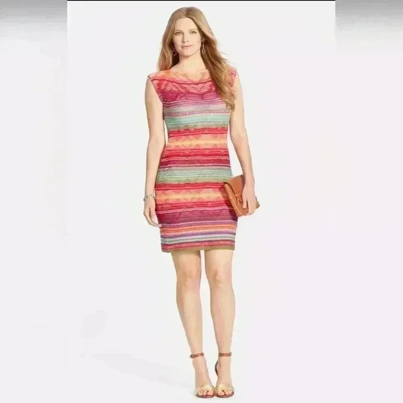 Lauren Ralph Lauren Rainbow Indian Tribal Linen Sleeveless Sweater Dress PXS - Picture 2 of 11